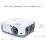 ViewSonic PG707W 4000 Lumens WXGA Networkable DLP Projector with HDMI 1.3x Optical Zoom and Low Input Lag for Home and Corporate Settings