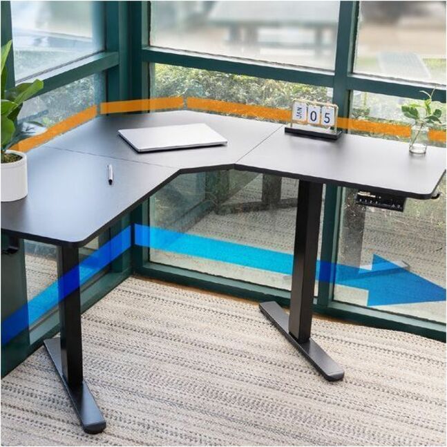 Mount-It! Height Adjustable Corner Sit-Stand Desk