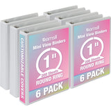 Samsill Economy Junior 1 Inch View 3 Ring Binder - White 6 Pack