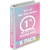 Samsill Economy Junior 1 Inch View 3 Ring Binder - White 6 Pack