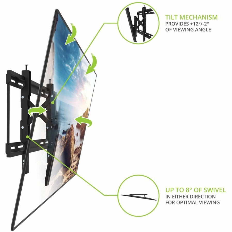 Kanto Wall Mount for TV, Monitor, Display - Black - Landscape