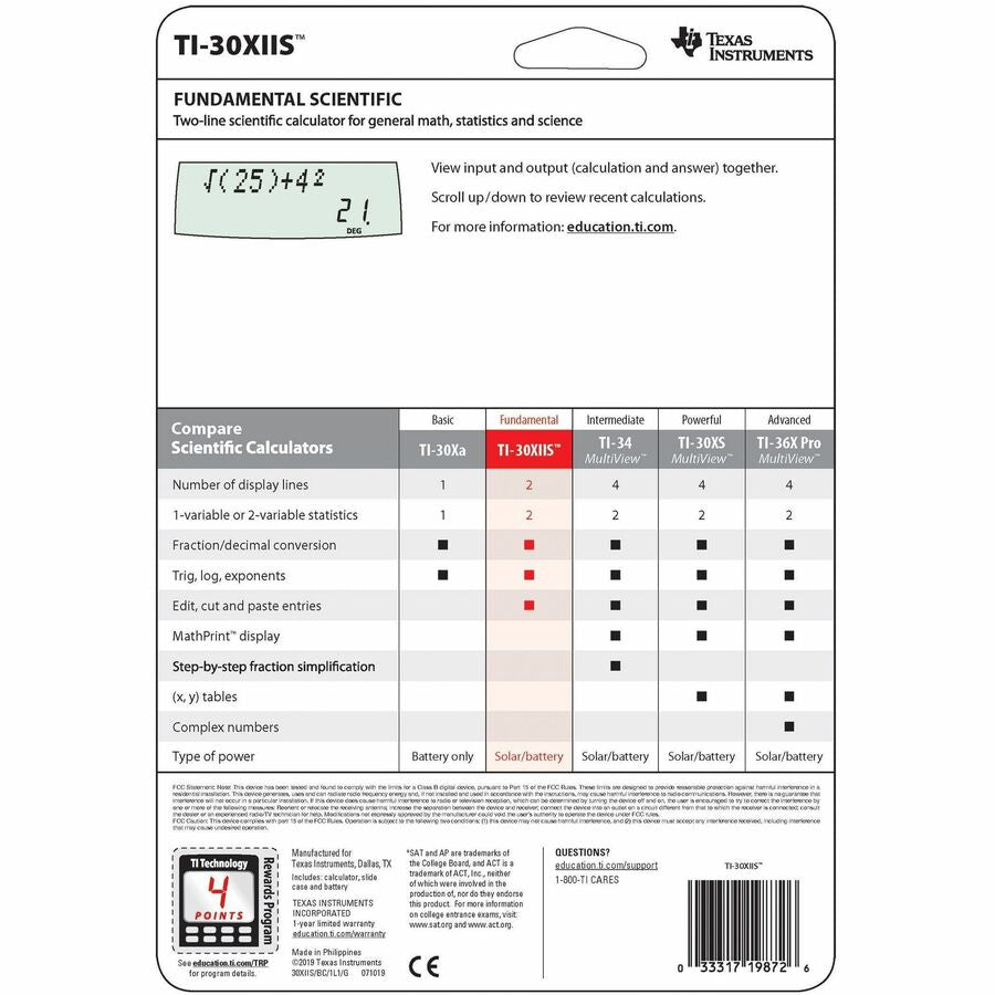 Texas Instruments TI-30XIIS Scientific Calculator