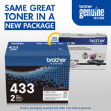 Brother TN-433 Original High Yield Laser Toner Cartridge - Twin-pack - Black - 2 / Box