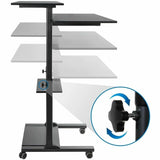 Mount-It! Height Adjustable Rolling Stand up Desk