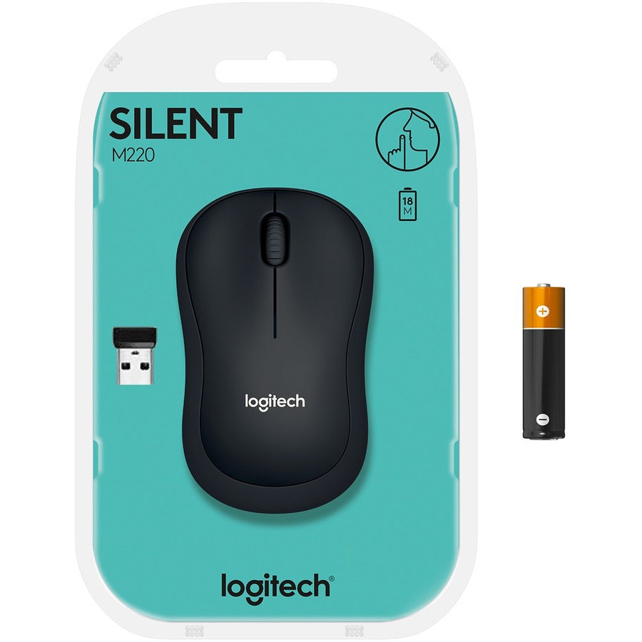 Logitech M220 SILENT Wireless Mouse, 2.4 GHz with USB Receiver, 1000 DPI Optical Tracking, 18-Month Battery, Ambidextrous, Compatible with PC, Mac, Laptop (Off-white)