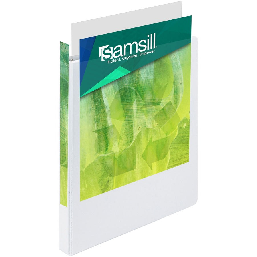 Samsill Plant-Based .5" View Binder, 3 Ring Binder, Round Ring, Customizable, White, 6 Pack (I08917)