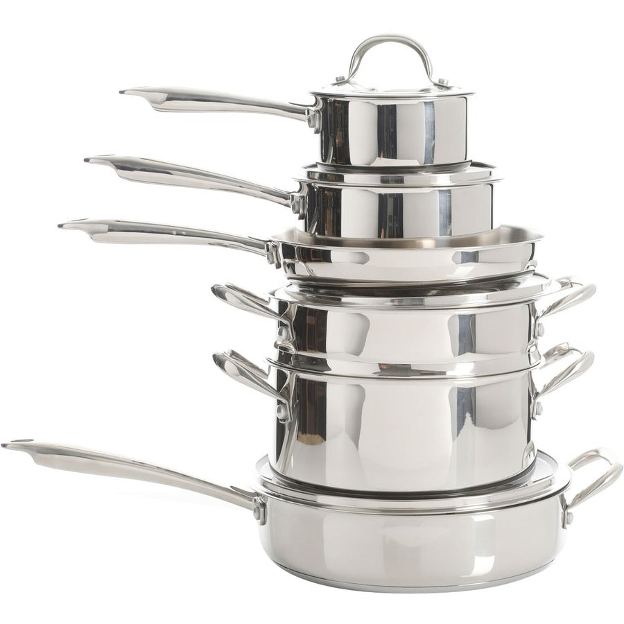 Gibson Devon 10 Piece Cookware Set, Stainless Steel