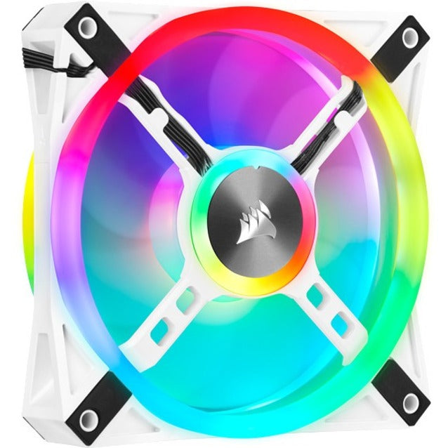 Corsair iCUE QL120 RGB 120mm PWM White Fan - Triple Fan Kit With Lighting Node CORE - 3 Pack