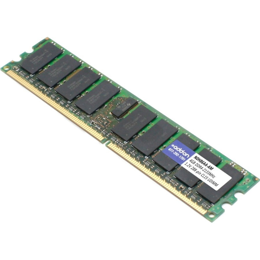 AddOn AM2133D4SR8EN/4G x1 HP N0H86AA Compatible Factory Original 4GB DDR4-2133MHz Unbuffered ECC Single Rank x8 1.2V 288-pin CL15 UDIMM