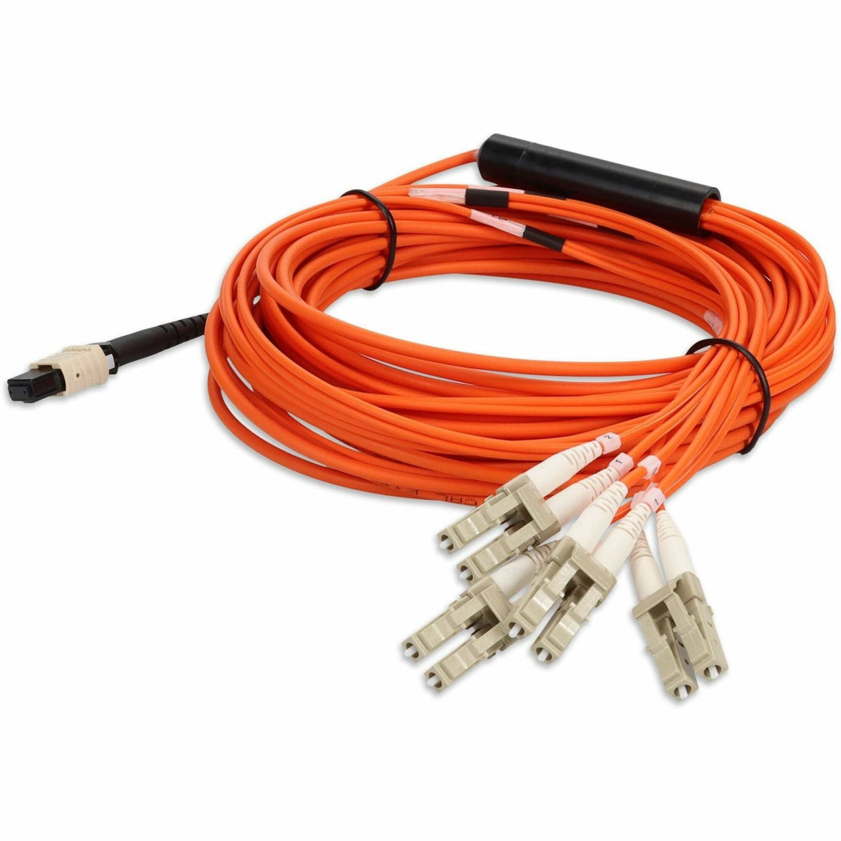 AddOn 10m MPO (Female) to 8xLC (Male) 8-Strand Orange OM1 Fiber Fanout Cable