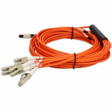 AddOn 10m MPO (Female) to 8xLC (Male) 8-Strand Orange OM1 Fiber Fanout Cable