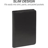 Samsill 81220 Regal Leather Business Card Holder, Case Holds 25 Business, Black (81220)