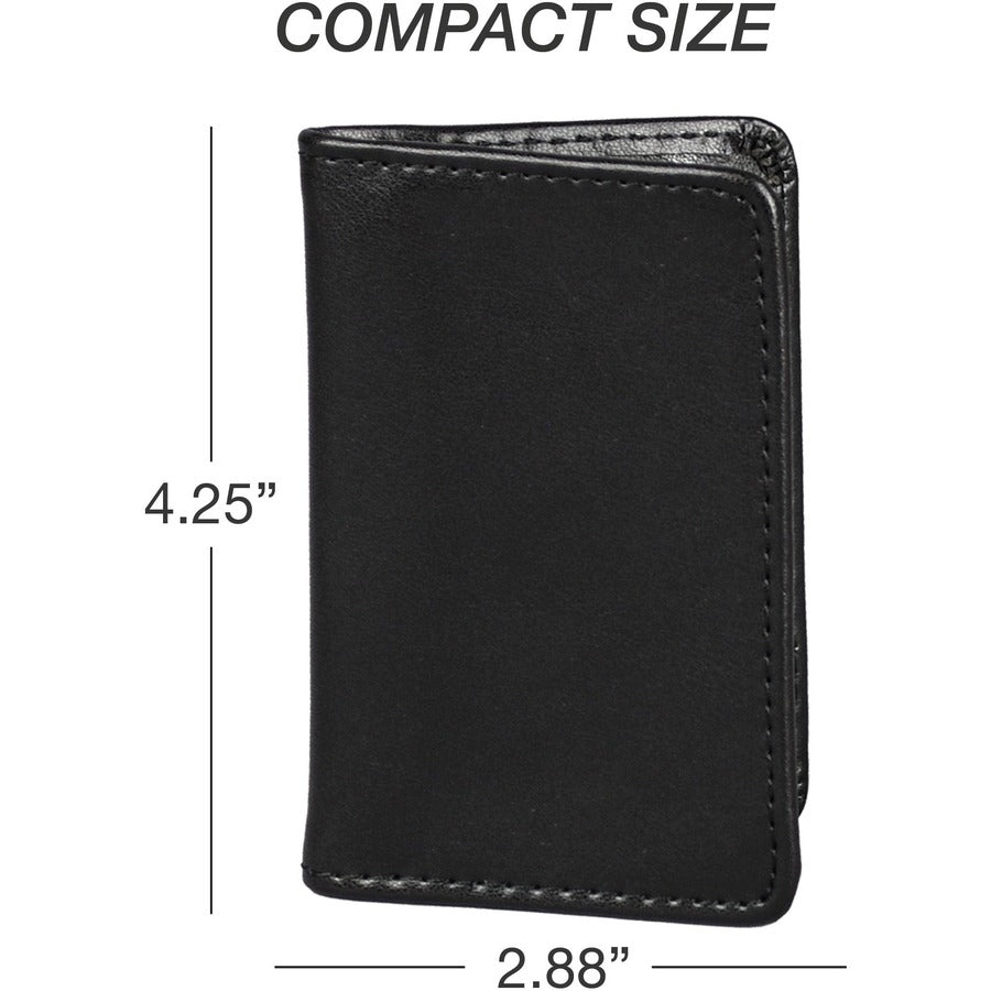 Samsill 81220 Regal Leather Business Card Holder, Case Holds 25 Business, Black (81220)