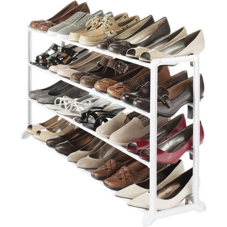 Whitmor White Resin 20 Pair Shoe Rack