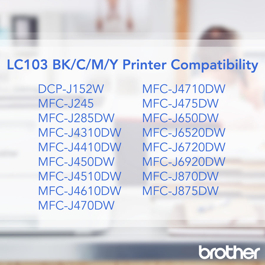 Brother Genuine Innobella LC103Y High Yield Yellow Ink Cartridge