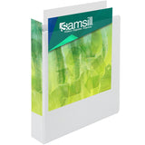 Samsill Plant-Based 1.5 Inch View Binder, 3 Ring Binder, Round Ring, Customizable, White, 4 Pack (I08957)