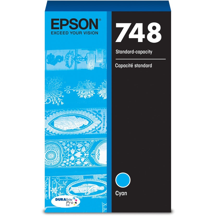 Epson DURABrite Pro 748 Original Standard Yield Inkjet Ink Cartridge - Cyan - 1 Each