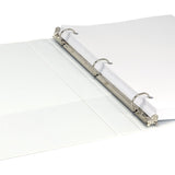 Samsill Durable 3 Ring Binder Made in the USA, 1-Inch Round Ring Binder, Holds 200 Sheets, Customizable Clear View Cover, White, 8 Pack (S88437)