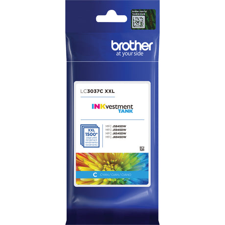 Brother Genuine LC3037C Super High-yield Cyan INKvestment Tank Ink Cartridge