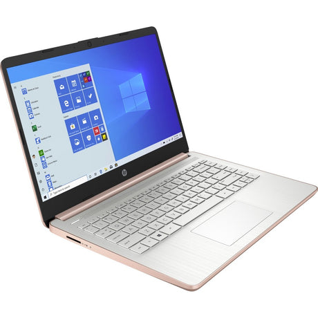 HP 14-dq0000 14-dq0030nr 14" Notebook - HD - 1366 x 768 - Intel Celeron N4020 Dual-core (2 Core) 1.10 GHz - 4 GB Total RAM - 64 GB Flash Memory - Pale Rose Gold, Natural Silver