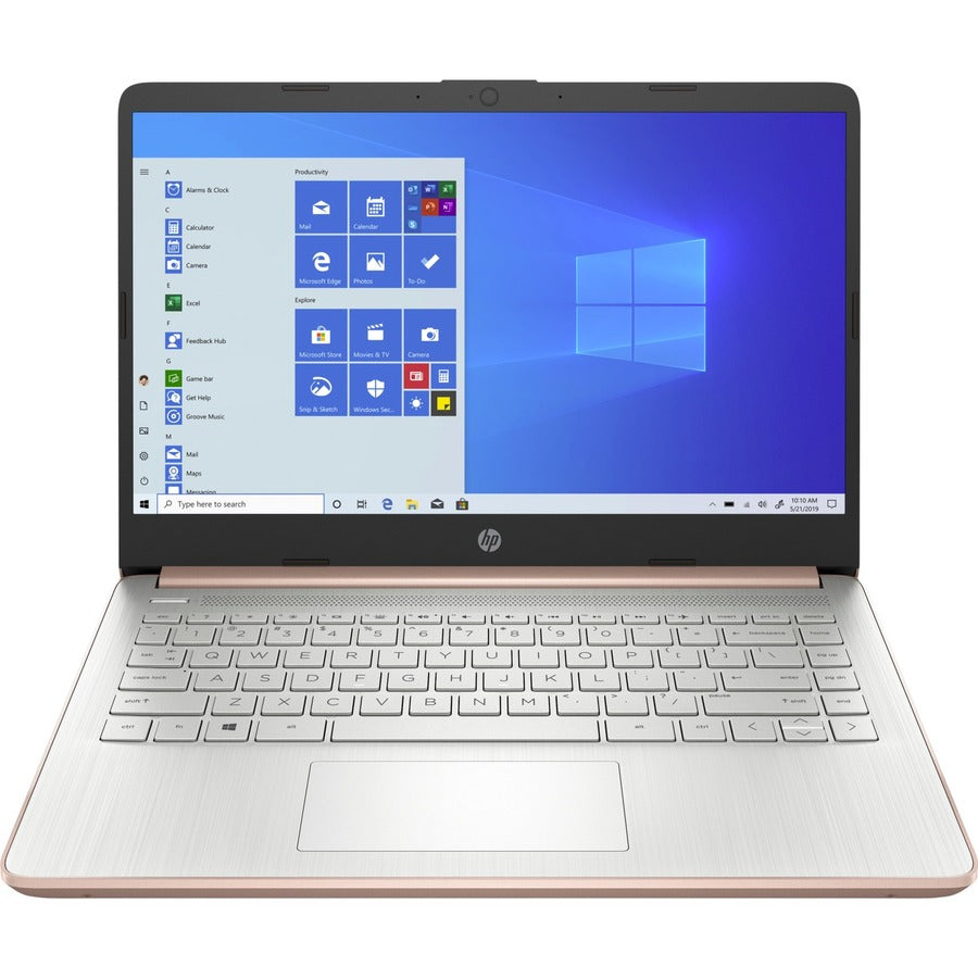 HP 14-dq0000 14-dq0030nr 14" Notebook - HD - 1366 x 768 - Intel Celeron N4020 Dual-core (2 Core) 1.10 GHz - 4 GB Total RAM - 64 GB Flash Memory - Pale Rose Gold, Natural Silver