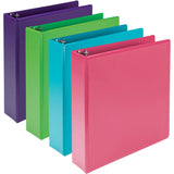 Samsill Plant-Based Durable 2 Inch 3 Ring Binders, Made in the USA, Fashion Clear View Binders, Up to 25% Plant-Based Plastic, Assorted 4 Pack (MP48669)