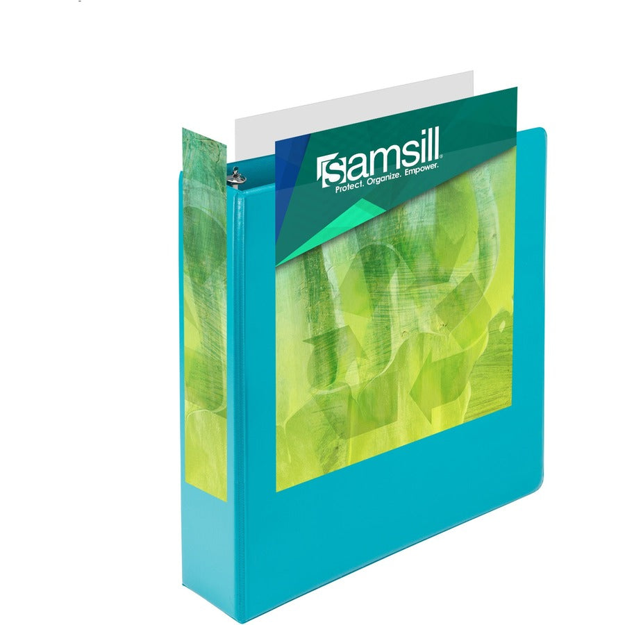 Samsill Plant-Based Durable 2 Inch 3 Ring Binders, Made in the USA, Fashion Clear View Binders, Up to 25% Plant-Based Plastic, Assorted 4 Pack (MP48669)