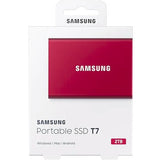 Samsung T7 MU-PC2T0R/AM 2 TB Portable Solid State Drive - External - PCI Express NVMe - Metallic Red