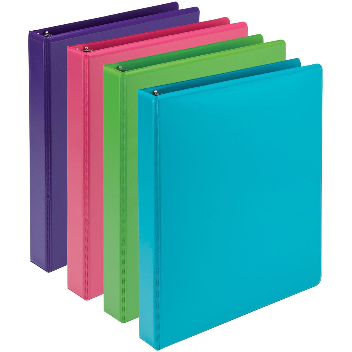 Samsill Plant-Based Durable 1 Inch 3 Ring Binders, Made in the USA, Fashion Clear View Binders, Up to 25% Plant-Based Plastic, Assorted 4 Pack (MP48639)