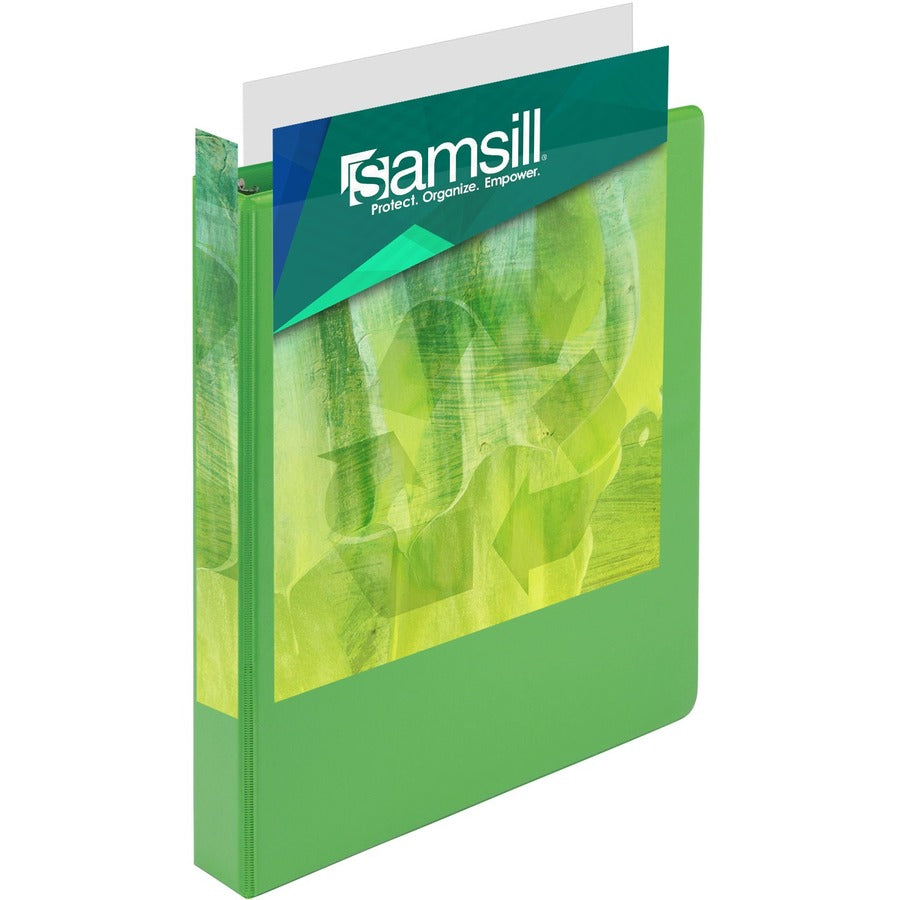 Samsill Plant-Based Durable 1 Inch 3 Ring Binders, Made in the USA, Fashion Clear View Binders, Up to 25% Plant-Based Plastic, Assorted 4 Pack (MP48639)