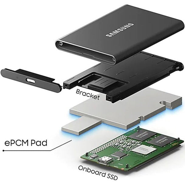 Samsung T7 MU-PC1T0T/AM 1 TB Portable Solid State Drive - External - PCI Express NVMe - Titan Gray