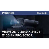 ViewSonic X100-4K True 4K UHD Projector with 1200 ANSI Lumens, Harman Kardon Speakers, HDMI, USB, 125% Rec 709, and Frame Interpolation Technology for Home Theater