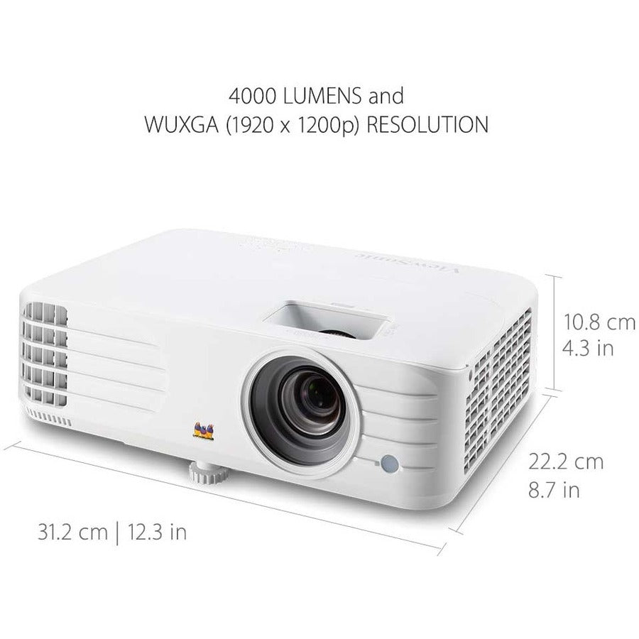 ViewSonic PG706WU 4000 Lumens WUXGA Projector with RJ45 LAN Control Vertical Keystoning and Optical Zoom for Home and Office