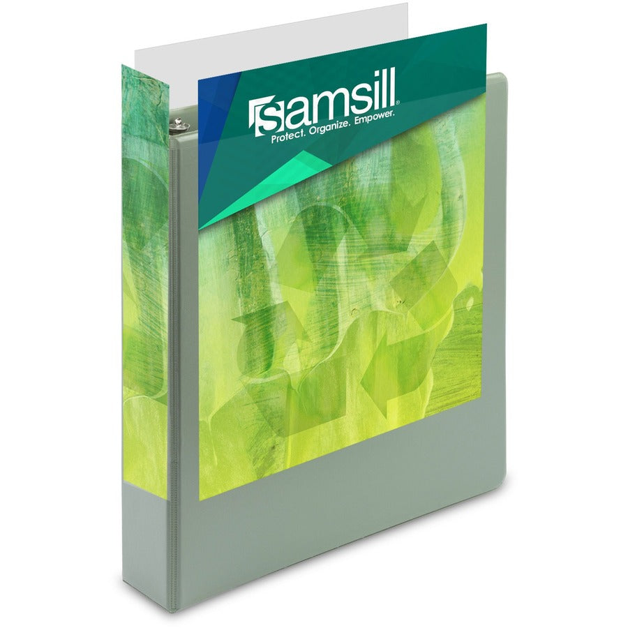 Samsill Plant-Based Durable 1.5 Inch 3 Ring Binders, Made in the USA, Fashion Clear View Binders, Up to 25% Plant-Based Plastic, Assorted, 4 Pack (MP46959)