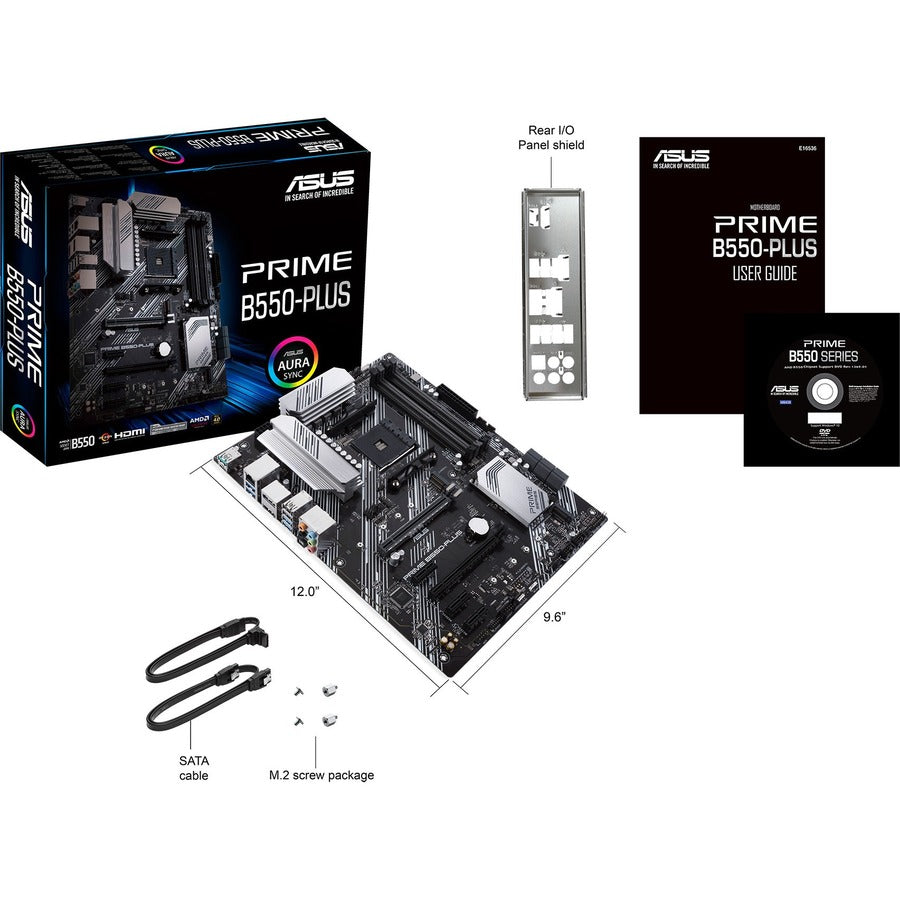 Asus Prime B550-PLUS Desktop Motherboard - AMD B550 Chipset - Socket AM4 - ATX