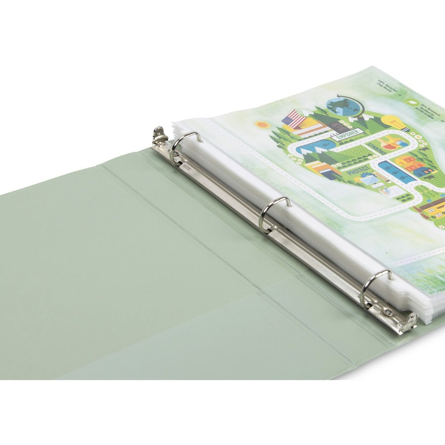 Samsill Plant-Based Durable 1 Inch 3 Ring Binders, Made in the USA, Fashion Clear View Binders, Up to 25% Plant-Based Plastic, Assorted, 4 Pack (MP46939)