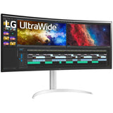 LG Ultrawide 38BP85C-W 38" Class UW-QHD+ Curved Screen Gaming LCD Monitor - 21:9 - Black, White, Silver