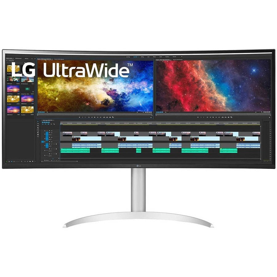 LG Ultrawide 38BP85C-W 38" Class UW-QHD+ Curved Screen Gaming LCD Monitor - 21:9 - Black, White, Silver