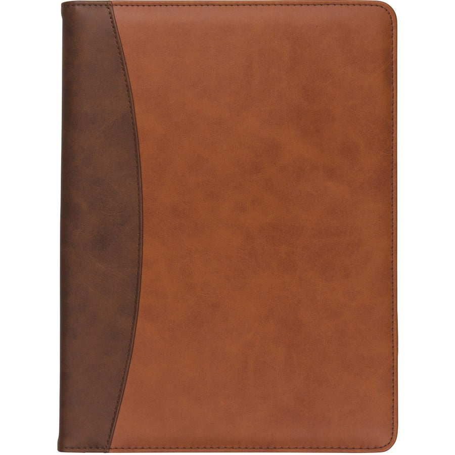 Samsill Two-Tone Padfolio, Resume Portfolio, Business Portfolio, with 8.5 x 11" Writing Pad, Brown and Dark Brown (71656)