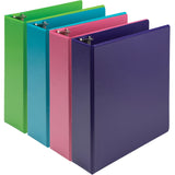 Samsill Plant-Based Durable 3 Inch 3 Ring Binders, Made in the USA, Fashion Clear View Binders, Up to 25% Plant-Based Plastic, Assorted 4 Pack (MP48689)