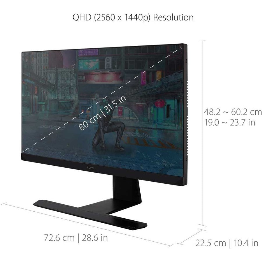 ViewSonic ELITE XG320Q 32 Inch 1440p 0.5ms 175Hz Gaming Monitor with GSYNC Compatible, HDR600, 99% AdobeRGB, HDMI, DisplayPort and Advanced Ergonomics for Esports