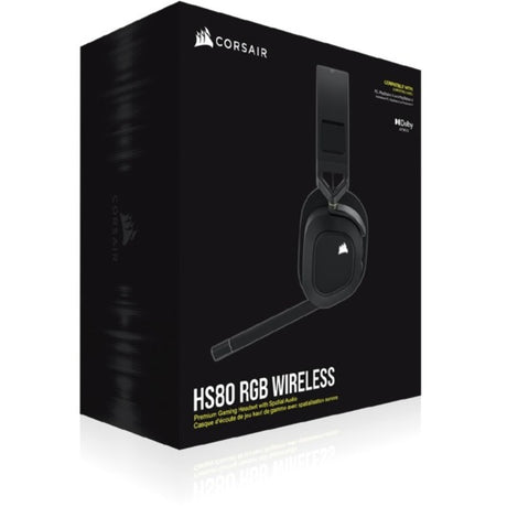 Corsair HS80 RGB WIRELESS Premium Gaming Headset with Spatial Audio - Carbon