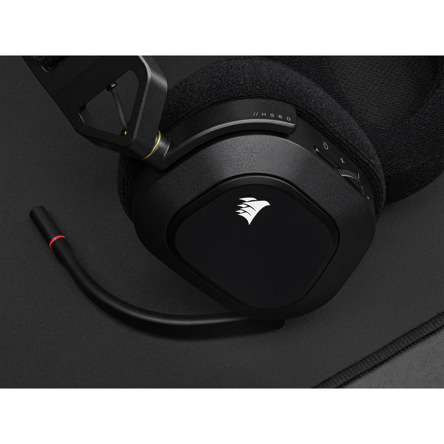 Corsair HS80 RGB WIRELESS Premium Gaming Headset with Spatial Audio - Carbon