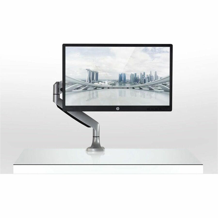 Mount-It! Mounting Arm for Monitor, LCD Display, LED Display - Silver - Landscape/Portrait