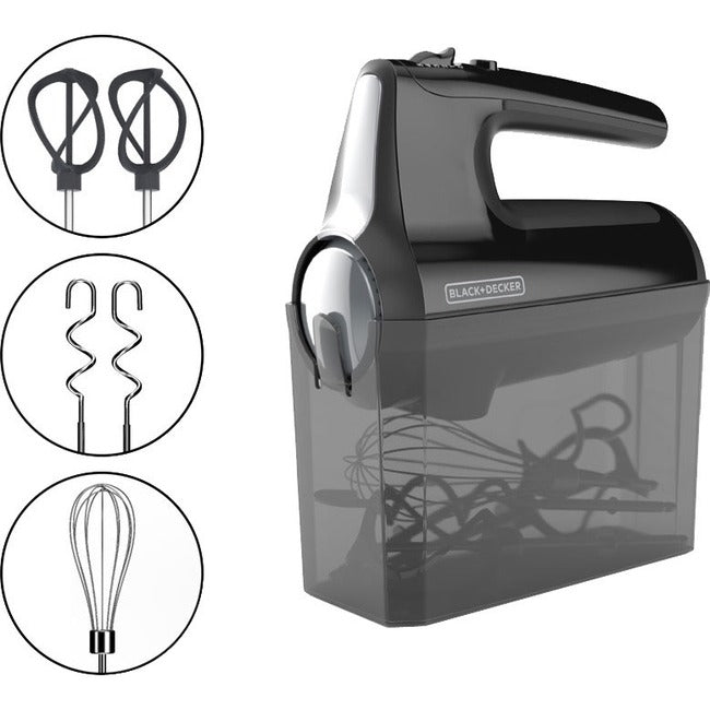 Black & Decker Performance HELIX Premium Hand Mixer, Black