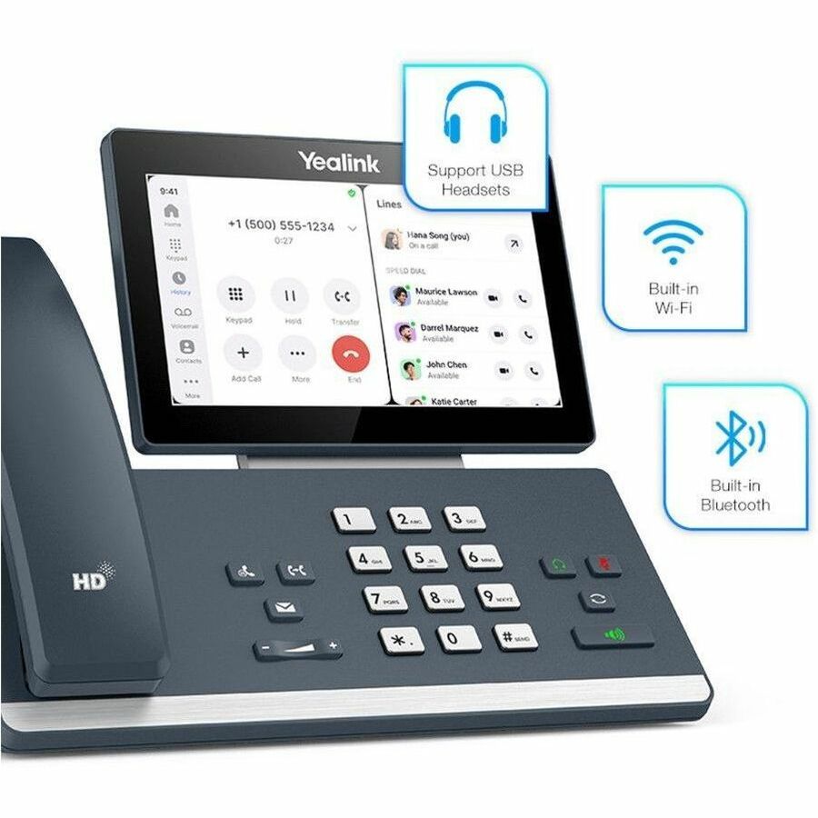 Yealink MP58 IP Phone - Corded - Corded - Bluetooth, Wi-Fi - Wall Mountable, Desktop - Classic Gray