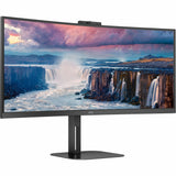 AOC CU34V5CW 34" Class Webcam UW-QHD Curved Screen LED Monitor - 21:9 - Black