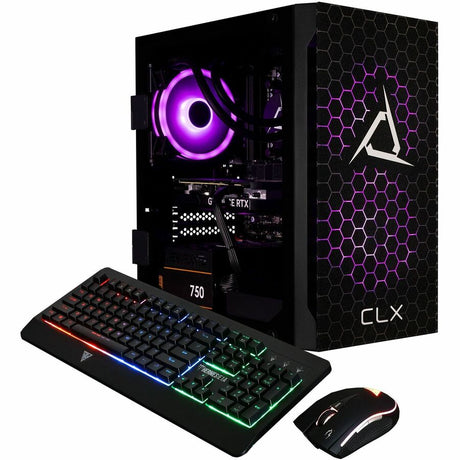 CLX SET TGMSETRTA3503BM Gaming Desktop Computer - AMD Ryzen 7 7700X Octa-core (8 Core) 4.50 GHz - 32 GB RAM DDR5 SDRAM - 2 TB HDD - 1 TB M.2 PCI Express NVMe SSD - Mid-tower - Matte Black