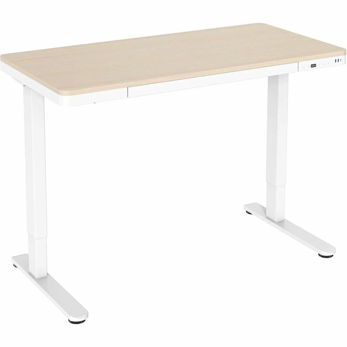 Mount-It! Compact Height Adjustable Sit-Stand Desk with Drawer