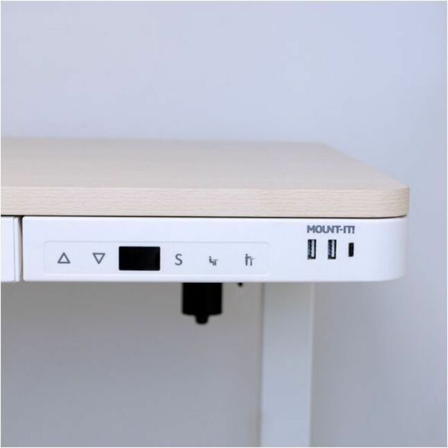 Mount-It! Compact Height Adjustable Sit-Stand Desk with Drawer